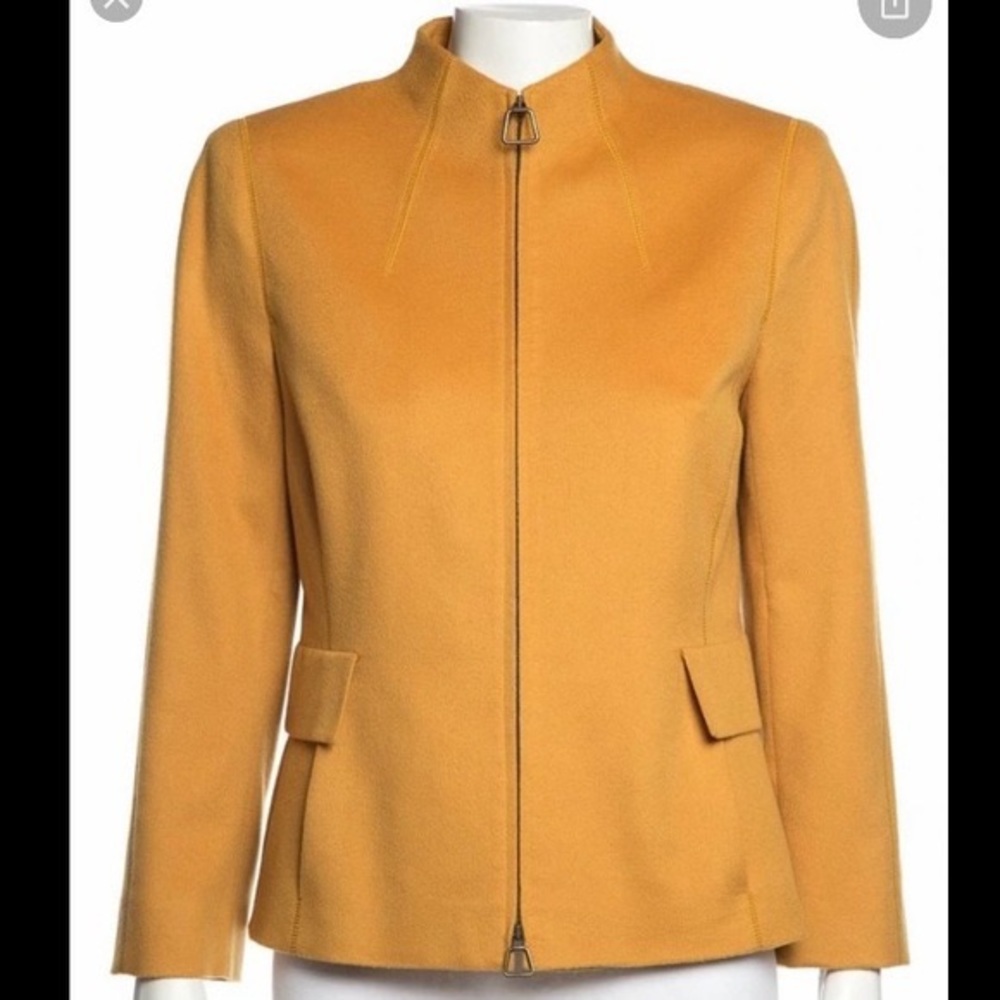 AKRIS 100% Cashmere Yellow Jacket Size 8